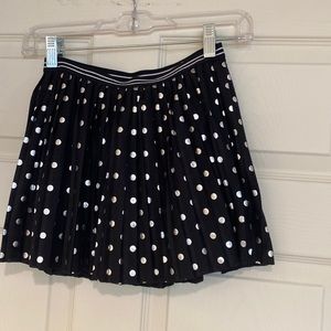 Justice girl athletic skort black with silver dots size 8